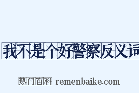 我不是个好警察反义词是什么意思的图片